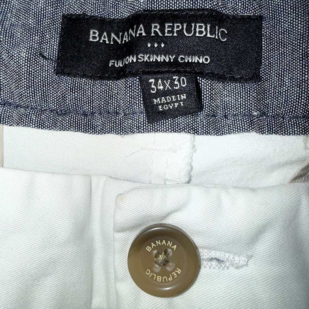 Men's Banana Republic Fulton Skinny Chino Pants Beige Size 34x30 - Picture 5 of 6